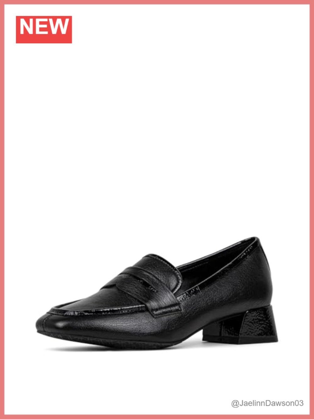 Women's Penny Loafer Block Heel Slip-On Shoes Memory Foam Cushioned Leather